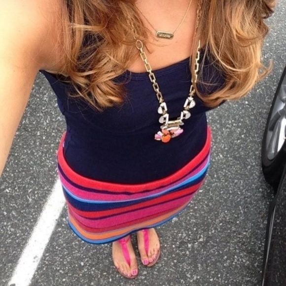 :: S&D💕🦊Geo POP Pink/Orange Pendant Necklace - Picture 3 of 9